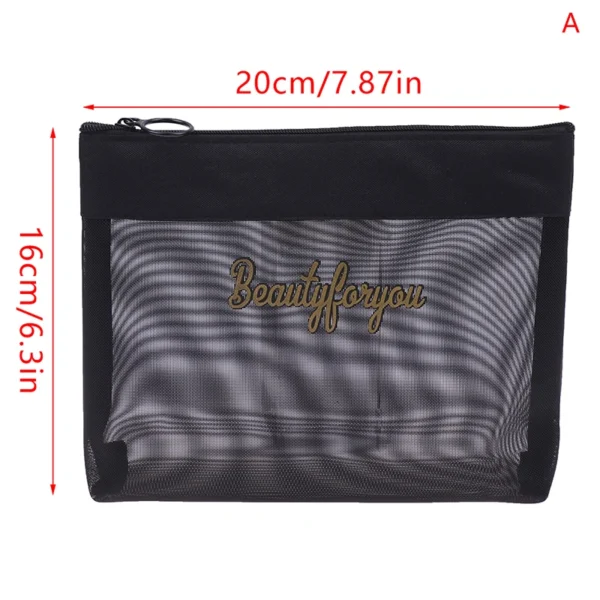 Black Travel Cosmetic Bag Women Zipper Makeup Case Organizer Storage Pouch Toiletry Beauty Bags - Image 7