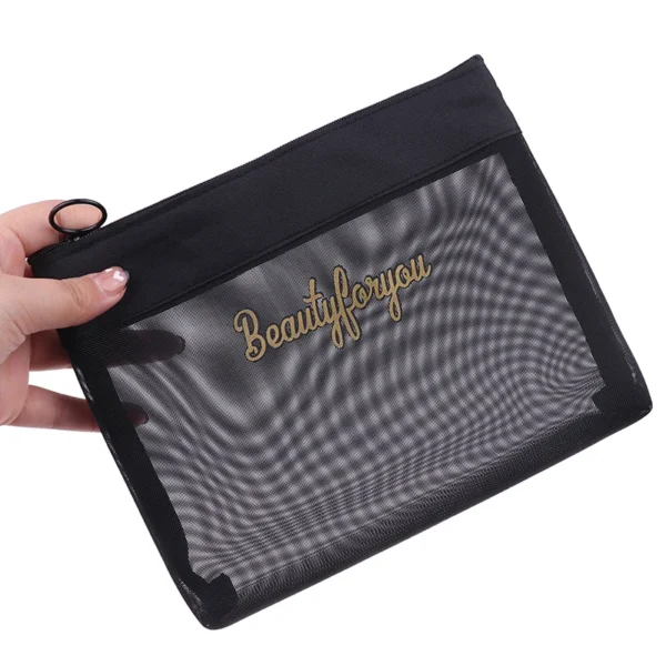 Black Travel Cosmetic Bag Women Zipper Makeup Case Organizer Storage Pouch Toiletry Beauty Bags - Image 10