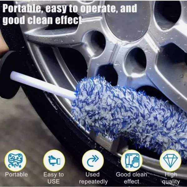 Car Wash Super Brush Microfiber Premium Wheels Brush NonSlip Soft Handle Easy To Cleaning Car Wheel Spokes Car Accessories - Image 3