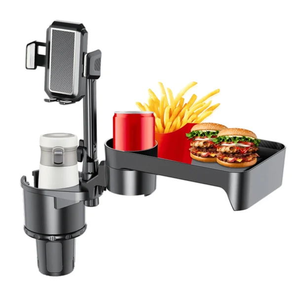 Car Cup Holder Multifunctional Cup Holder Expander with 360° Rotation Tray Mobile Phone Holder Adjustable Base Auto Front Back S - Image 2