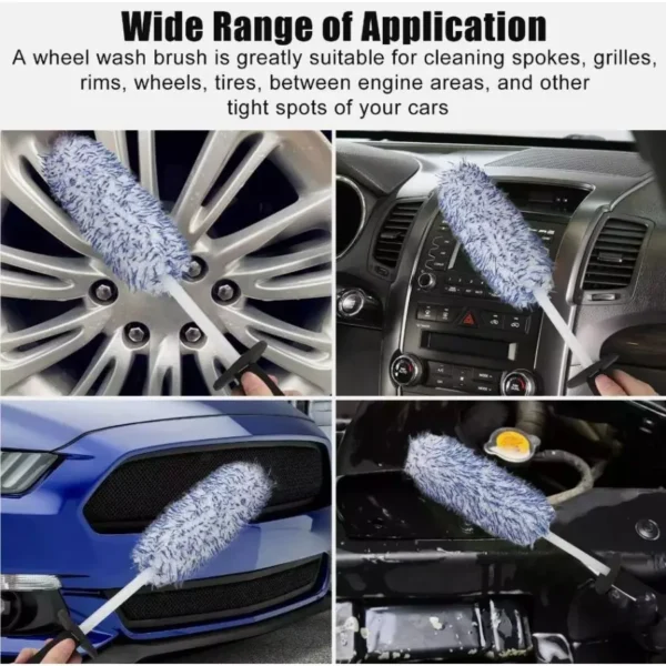 Car Wash Super Brush Microfiber Premium Wheels Brush NonSlip Soft Handle Easy To Cleaning Car Wheel Spokes Car Accessories - Image 5