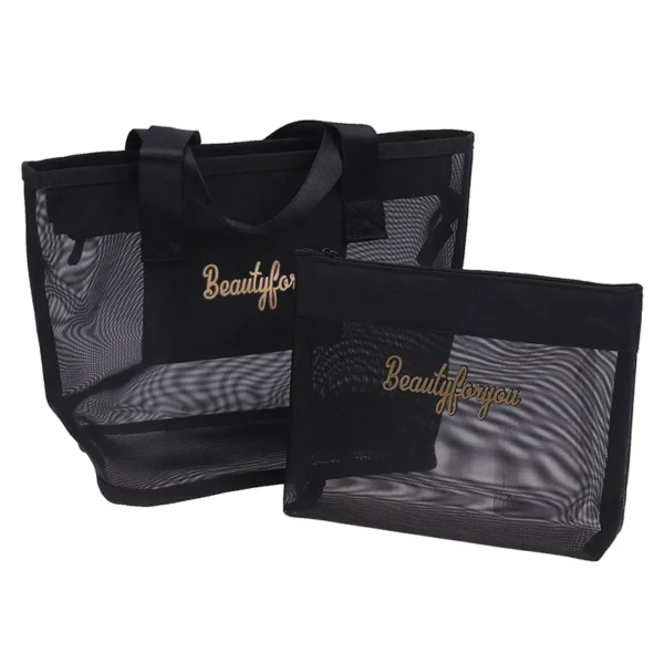 Black Travel Cosmetic Bag Women Zipper Makeup Case Organizer Storage Pouch Toiletry Beauty Bags - Image 9