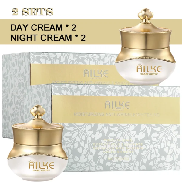 AILKE Whitening Anti-wrinkle Freckle Face Cream With Collagen Hyaluronic Acid Rose Skin Care Women Korean Facial Moisturizer Set - Image 8