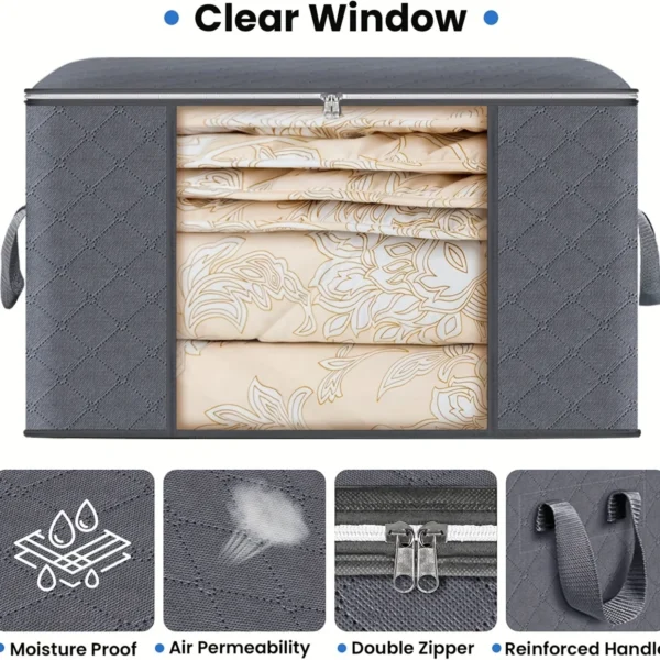 Foldable Storage Bags Large Capacity Moisture-proof Clothing Blanket Containers for Wardrobes Dorms Closet Bedroom - Image 4