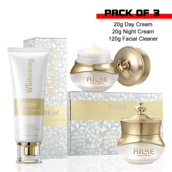 AILKE Whitening Anti-wrinkle Freckle Face Cream With Collagen Hyaluronic Acid Rose Skin Care Women Korean Facial Moisturizer Set - Image 7